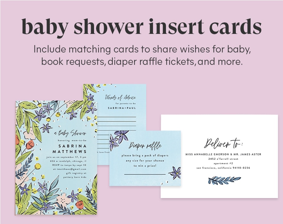 Baby Shower Insert Cards